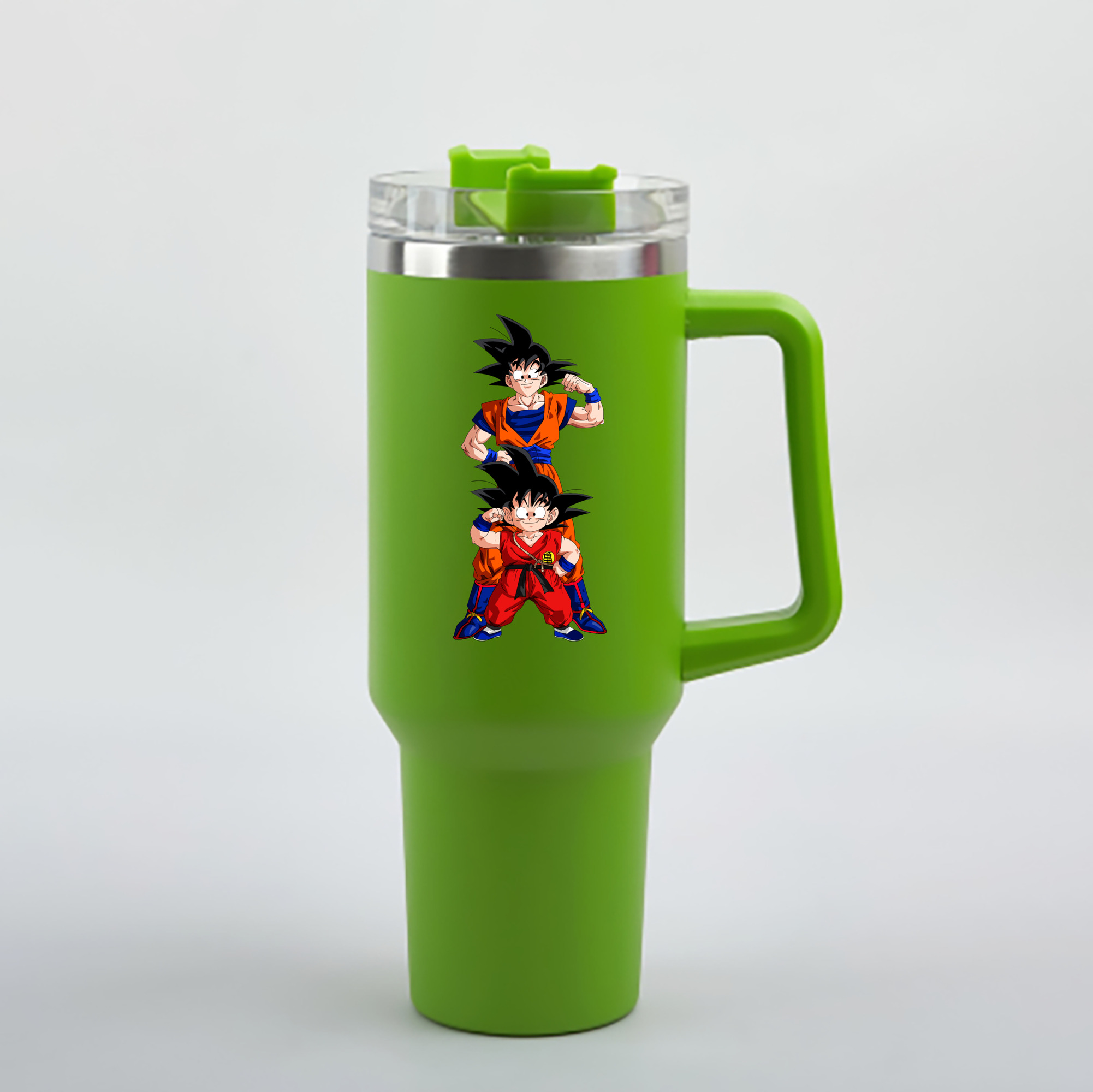（画像用） ドラゴンボール 孫悟空（そん ごくう）Son Goku カカロット DRAGON BALL Kakarotto 1200mL車用タンブラー - クリスタルステッカー（プラスチックストロー付き）